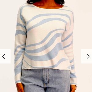 Philosophy Blue and White Striped Women’s Sweater Size Medium